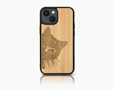 Coque bois-plastique KITTY iPhone 13 Mini